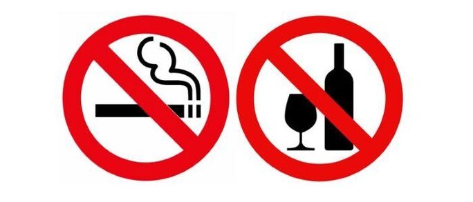 alkohola eta zigarroak debekatzea zerbikaleko osteokondrosirako
